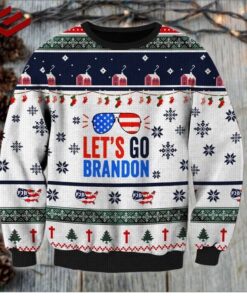 Men's LGB Let's Go Brandon Funny Santa Tacky Christmas Sweater