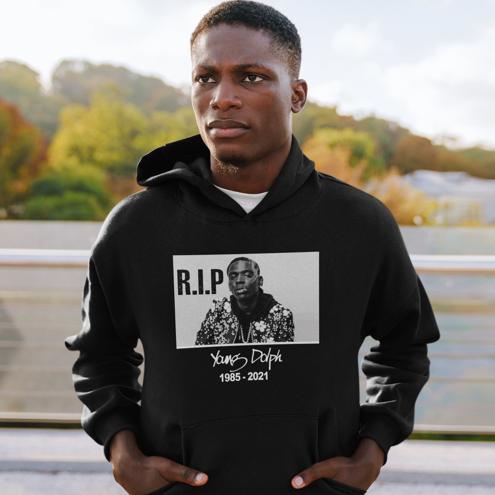Long Sleeve Hooded Sweatshirt RIP Young Dolph – Teeholly