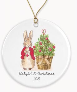Personalized Baby’s First Christmas With Peter Rabbit Ornament 2021