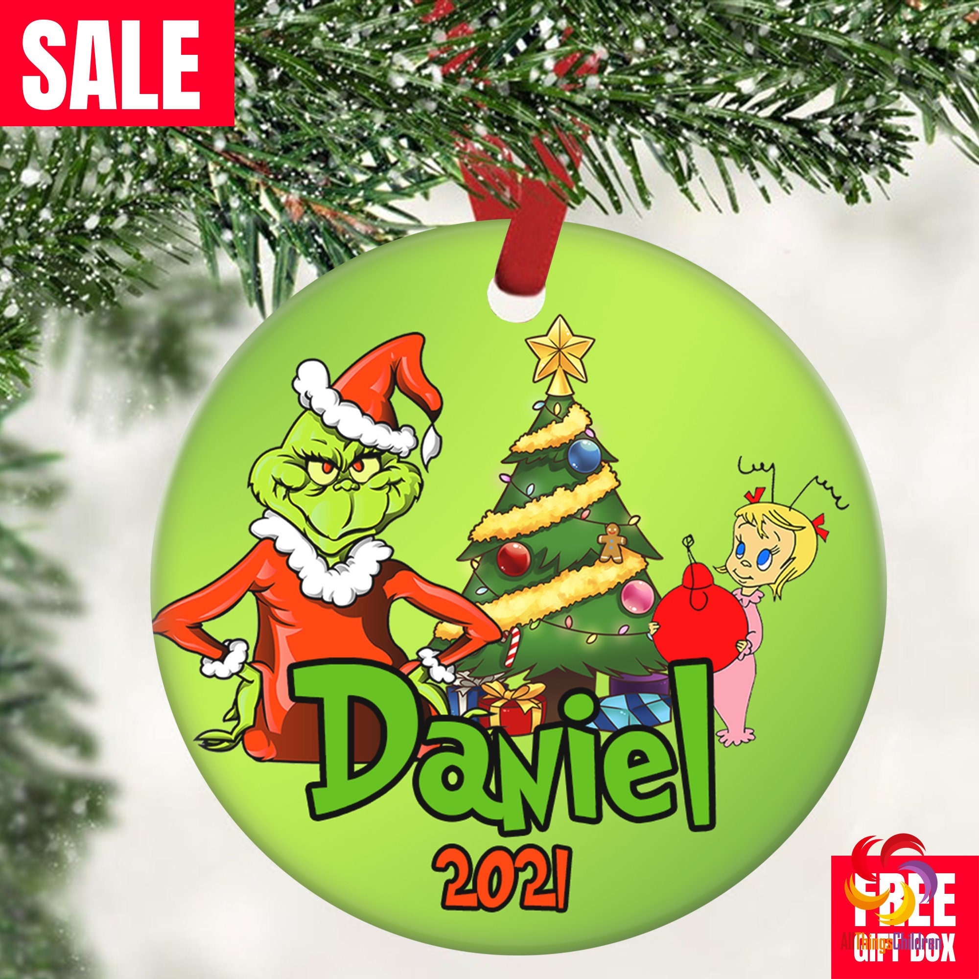 Best Deal for NIUBIKELASI Grinch Face Stickers for Ornaments