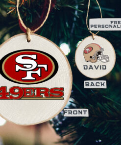 San Francisco 49ers NFL Personalized Christmas Wood Ornament