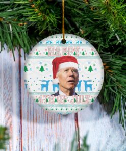 Santa Joe Biden Happy 4th Of July Funny Christmas Ornament