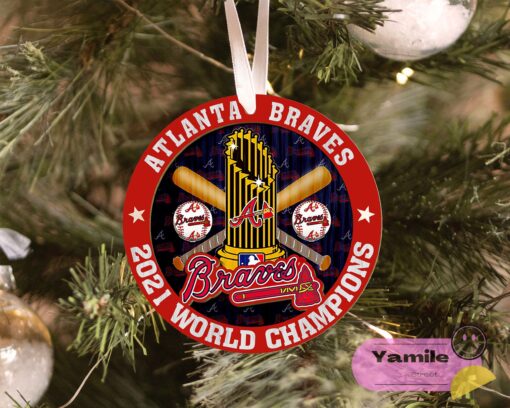 Atlanta Braves Merry Christmas Baseball World Series Ornament