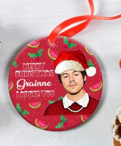 Custom Name Harry Styles Adore You Christmas Ceramic Ornament