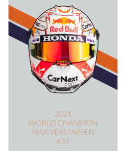 Max Verstappen 2021 World Champion Helmet Poster