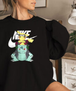 Nike Pokemon Bulbasaur And Pikachu Mix Naruto Sweatshirt