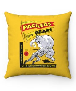 1955 Vintage Chicago BearsGreen Bay Packers Football Program Pillow