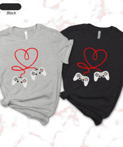 Controllers Heart Gamer Valentines Day Shirt Video Game For Boyfriend