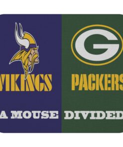 Custom House Divided Vikings And Green Bay Packers Mouse Pad
