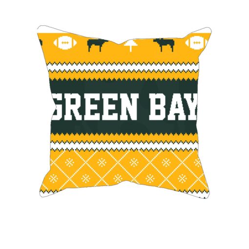 Green Bay Packers Pillow Ugly Christmas Football Fan