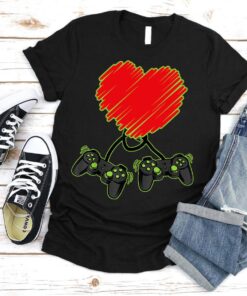 Heart Controller Game Valentine’s Day Gamer Shirt