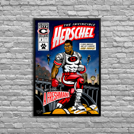 Herschel Walker Georgia Bulldogs Comic National Champions Poster