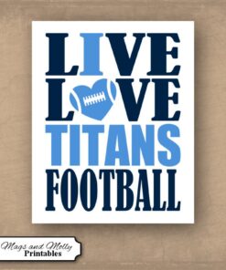 Wall Art Football Printable Sports Fan NFL Titans Poster