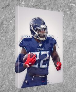 Derrick Henry Canvas Tennessee NFL Titans Poster Wall Art
