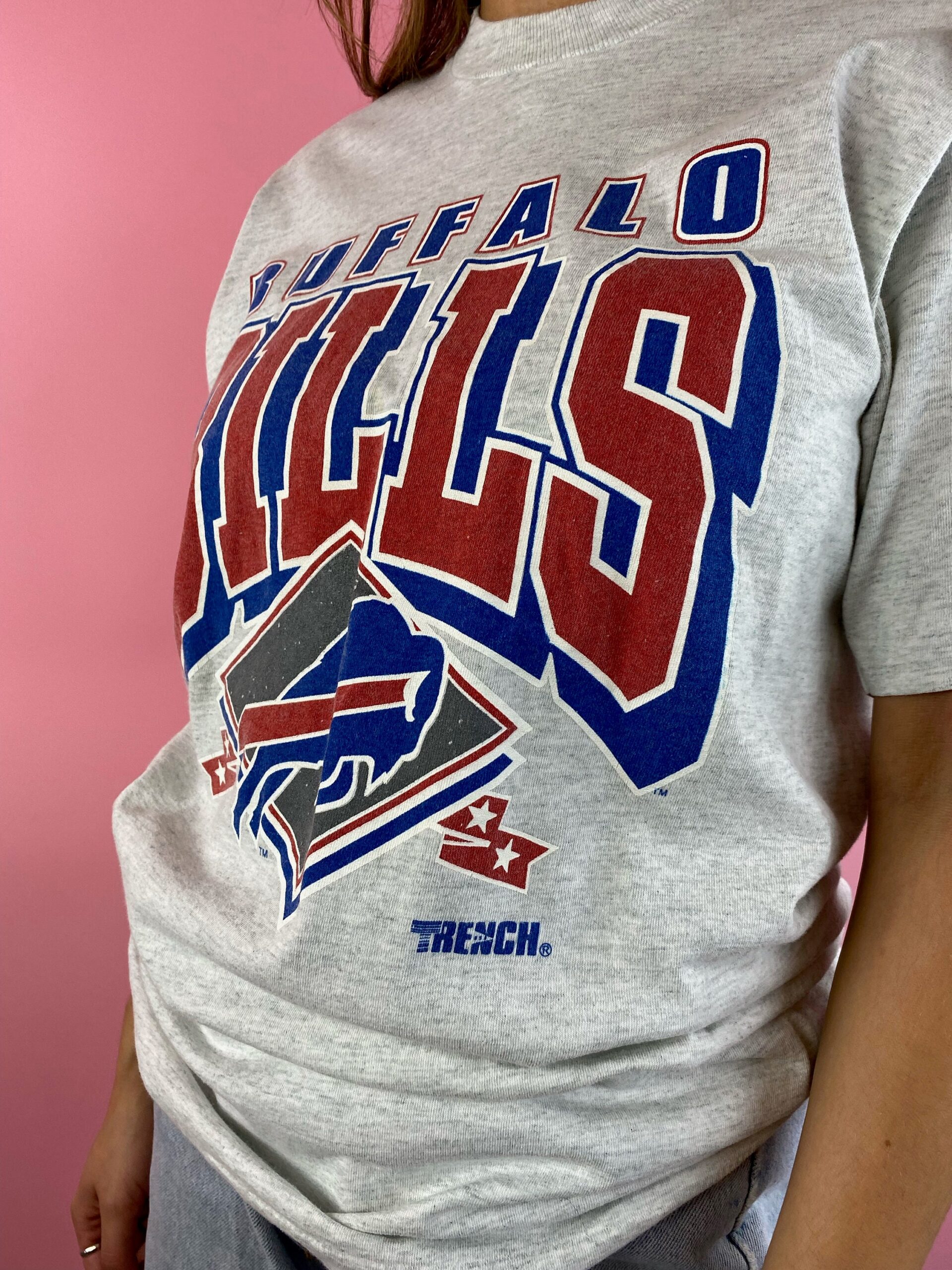 Vintage NFL Buffalo Bills Shirt All Over Print Black Crewneck - Teeholly