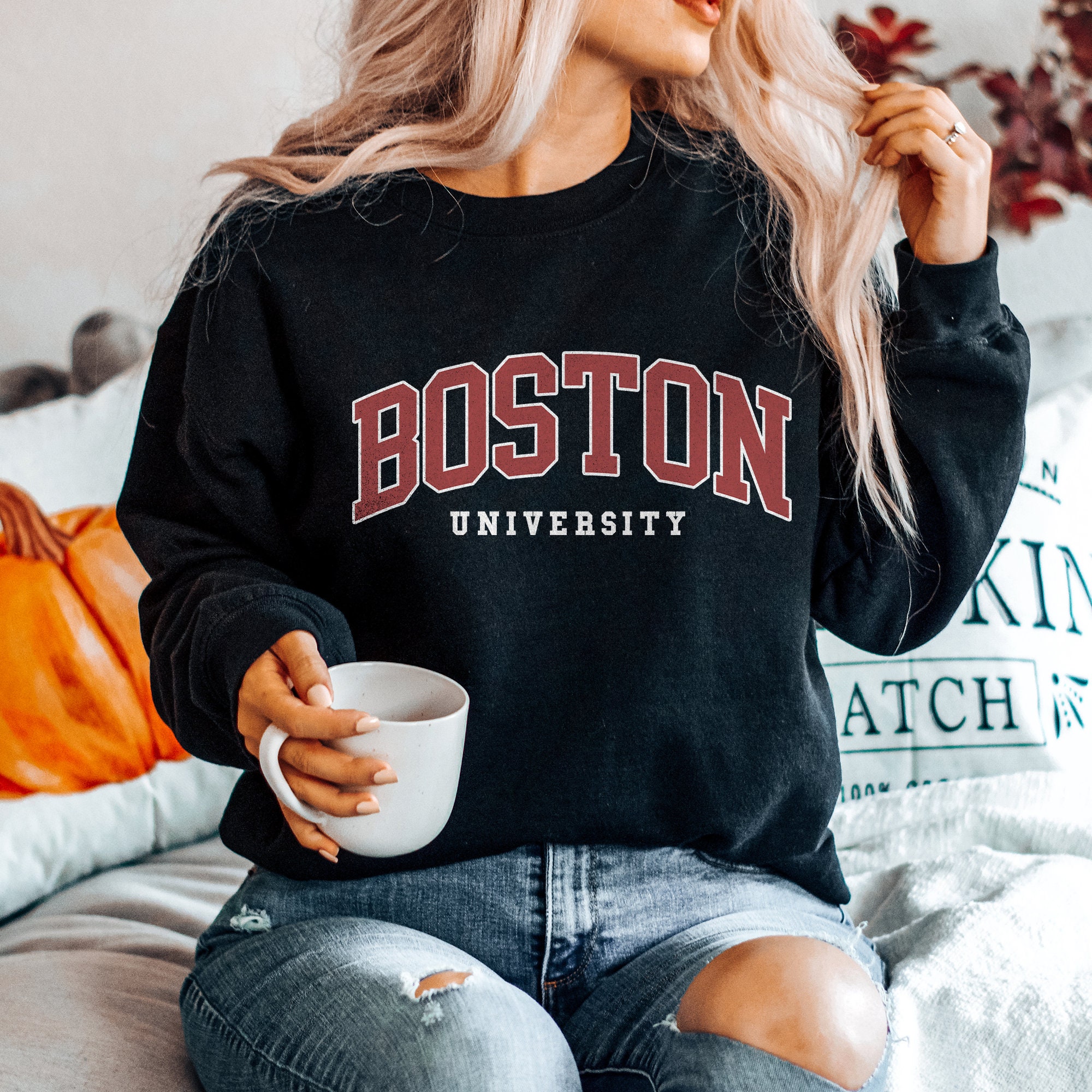 Vintage 90's Champion Boston College Crewneck Sweatshirt - Teeholly