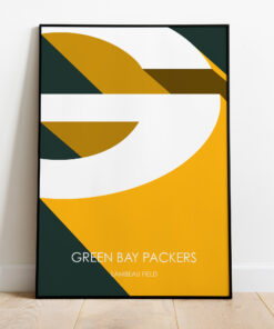 Minimalist NFL Lambeau Field Vintage Green Bay Packers Poster