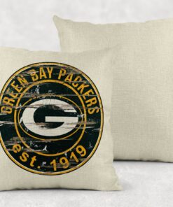 Custom Throw Pillow With Distressed Green Bay Packers