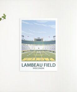 Lambeau Field Print Football Gifts Vintage Green Bay Packers Poster