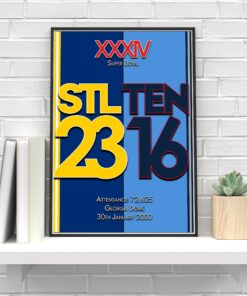 St. Louis Rams Super Bowl XXXIV Champions NFL Titans Poster