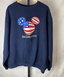 US Flag Vintage Walt Disney World Patriotic Mickey Mouse Sweatshirt