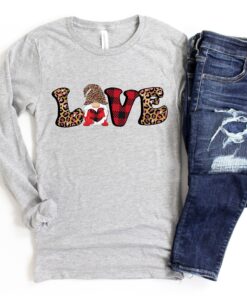 2022 Love Gnome Shirt Leopard Print Valentines Day Gift