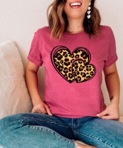 Gift For Her Leopard Print Valentines Day Shirt