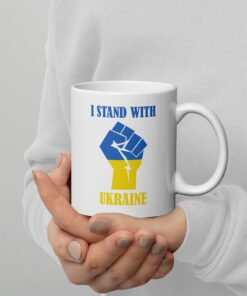I Stand With Ukraine Ukrainian Flag Mug