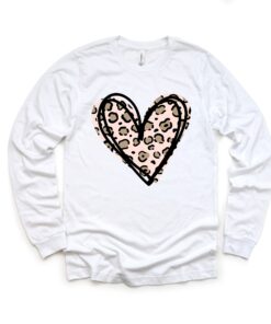 Heart Leopard Print Valentines Day Shirt Gift