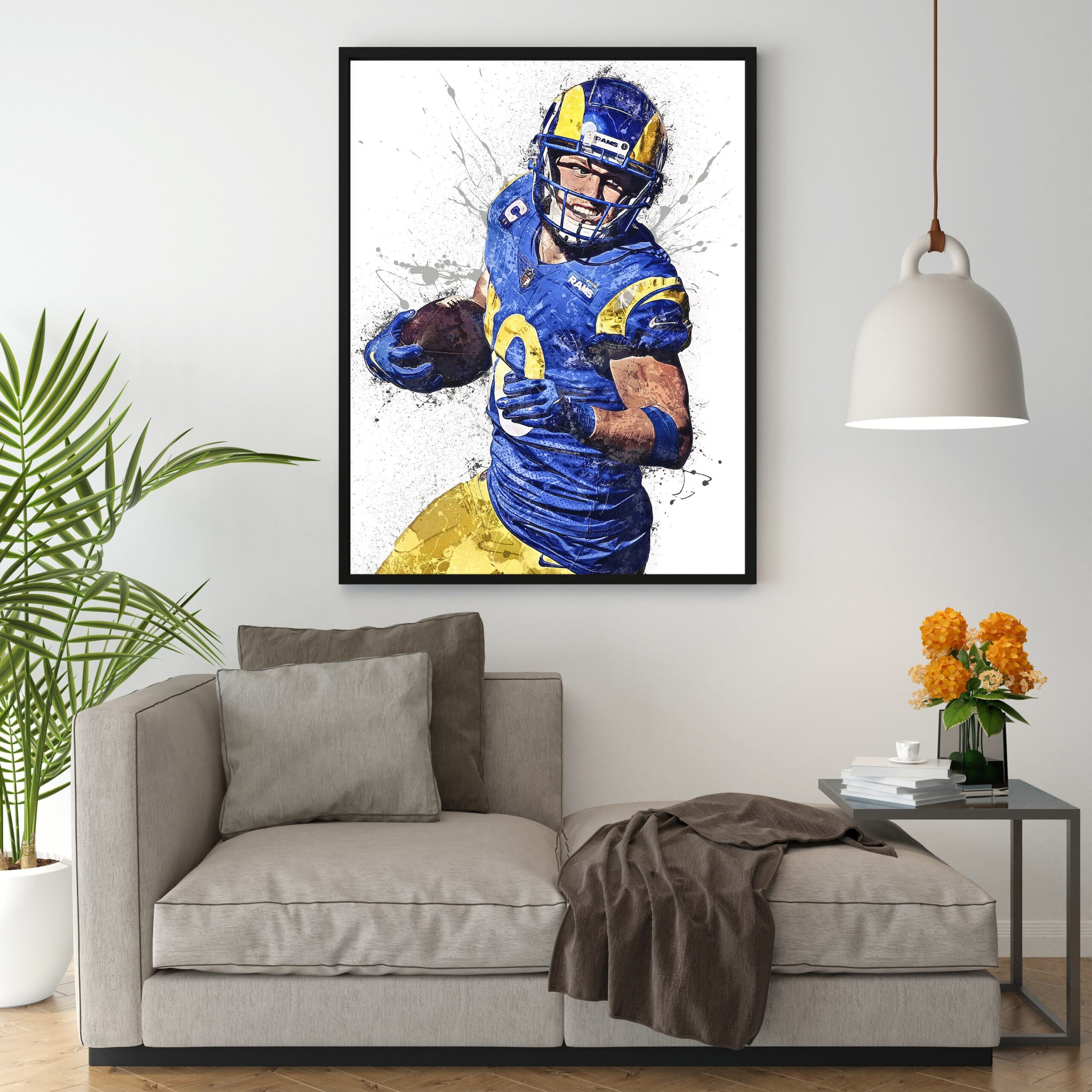 Art, Cooper Kupp Los Angeles Rams Football Sports Poster Print Wall Art  18x24