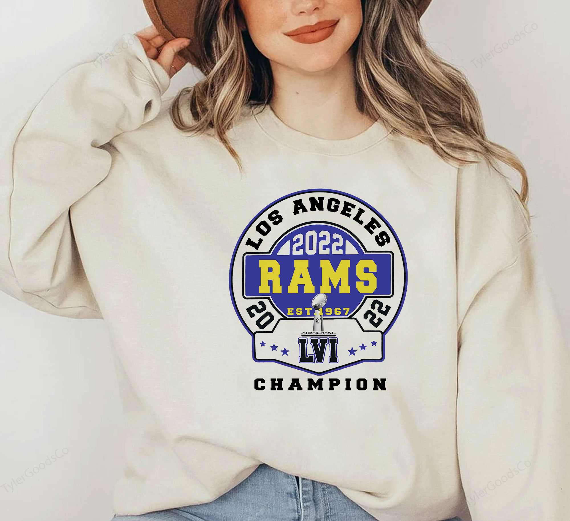 Championship Los Angeles Rams Super Bowl Champions LA 2022 Sweatshirt -  Teeholly