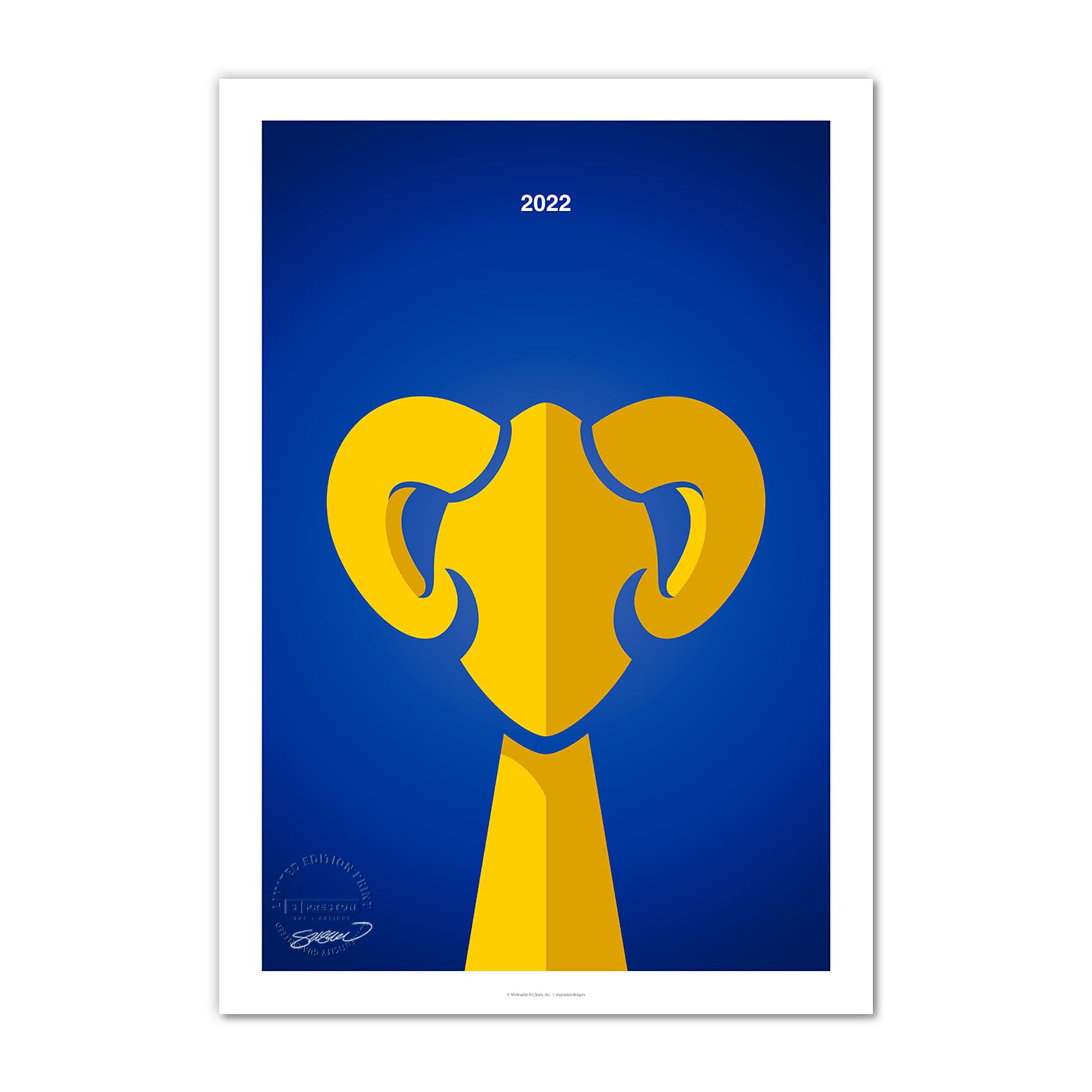 Football Illustrated Champion Super Bowl 2022 LA Rams Poster - Teeholly