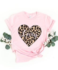 Leopard Print Heart Lovey Valentine’s Day Shirt