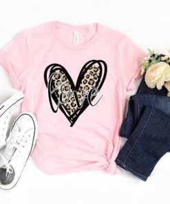 Leopard Print Valentines Day Shirt For Woman