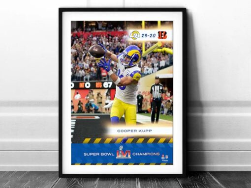 NFL Decor Cooper Kupp Champion Super Bowl 2022 LA Rams Poster
