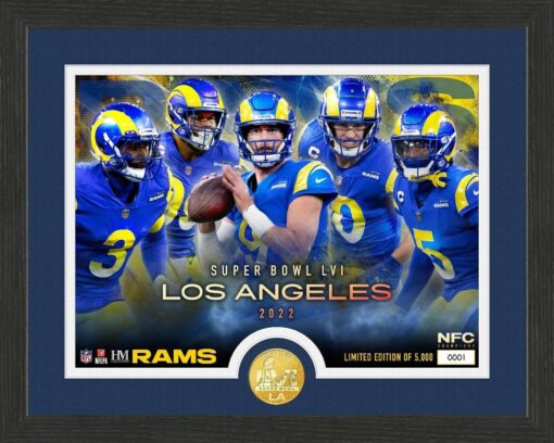 Team Force 24k Gold Coin Photo Champion Super Bowl 2022 LA Rams Poster