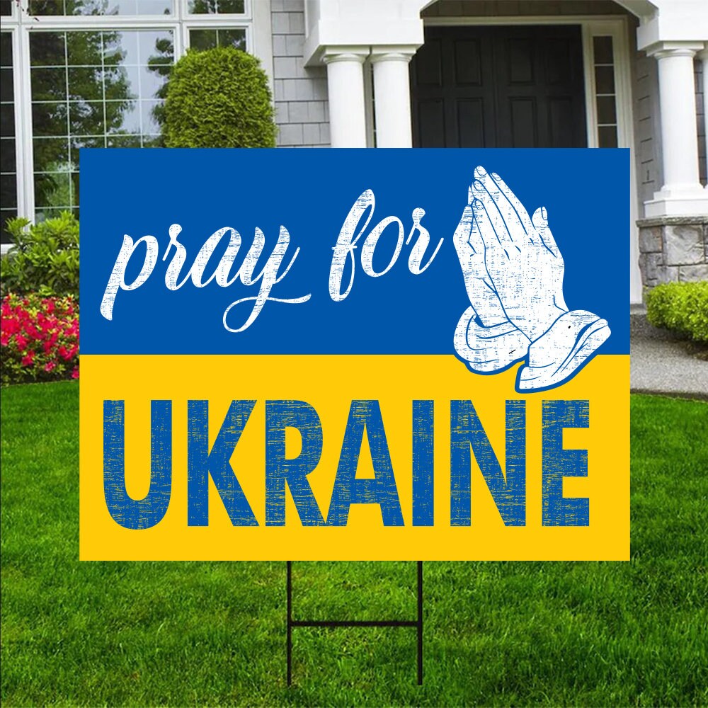 Coroplast We Stand With Ukraine Support Yard Sign
