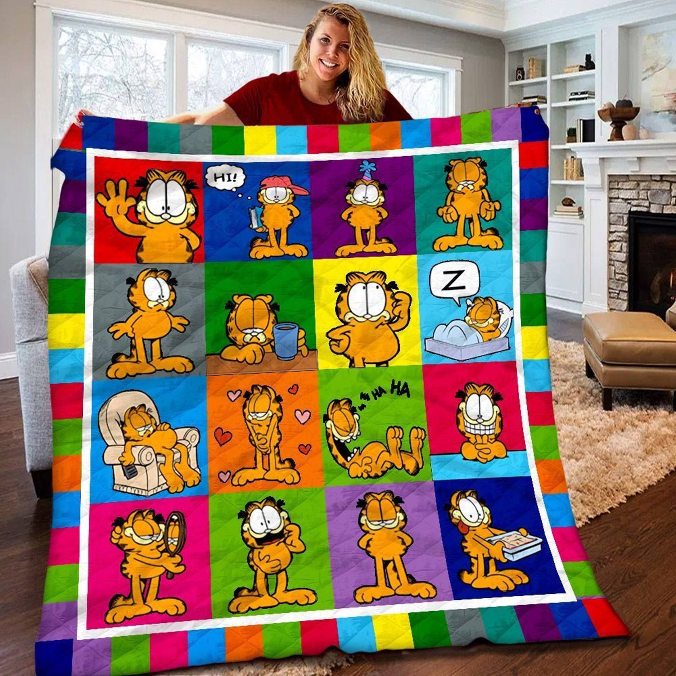 Garfield I Hate Mondays Quilt Blanket