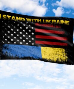 I Stand With Ukraine Support Ukrainian Flag