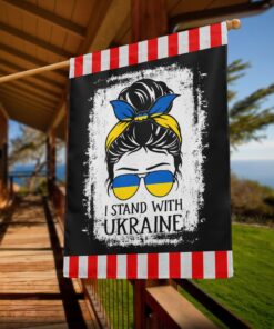 I Stand With Ukraine Support Ukrainian Flag