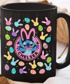 Personalized Stitch Easter Bunny Eggs Mug