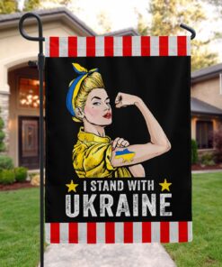 I Stand With Ukraine Support Garden Flag