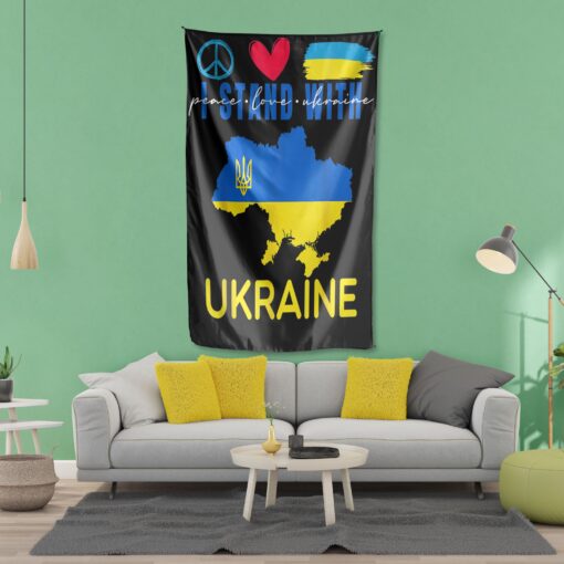 Peace Love Ukraine Ukrainian Flag Lover Support