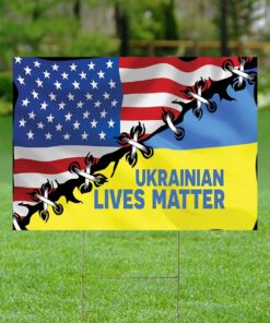 Lives Matter Sign Free Ukrainian Yard