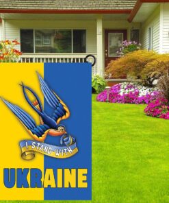 Support Ukraine Garden Flag I Stand With House