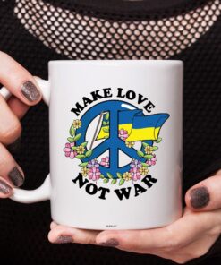 Make Love Not War Support Ukraine Stand With Mug