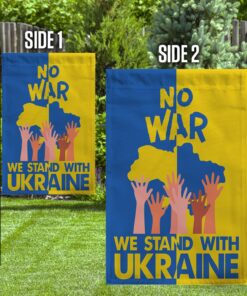 No War We Stand With Ukraine Garden Flag
