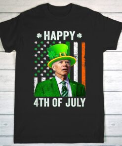 St Patricks Day Happy 4th Of July Biden Confused Shirt