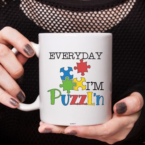 Puzzle Lover Everyday I’m Puzzlin Autism Mug
