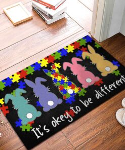 Easter Bunny Autism It’s Okay To Be Different Awareness Doormat